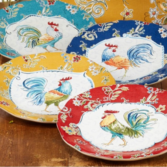 Rooster Plate-Red - Picture 2 of 3